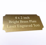 4"x2" Bright Brass Plate, Personalized - Custom Engraves