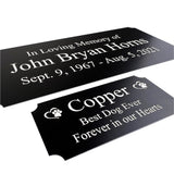 4"x2" Dura Black Aluminum Plate, Outdoor / Indoor, Personalized - Custom Engraves